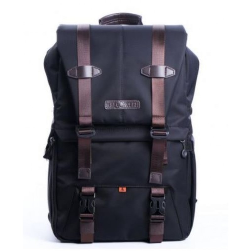 Black Nylon Travel Camera Backpack
